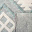 Tapis bleu / ivoire tissé à la main en laine / coton Vermont-544017501