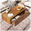 Table basse rectangulaire avec rangement, style ferme Mid-Century, grain de spirale, 2 tiroirs pour le salon