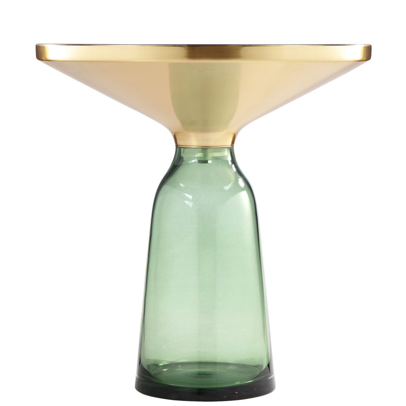 Belinda Side Table Gray Glass, Green