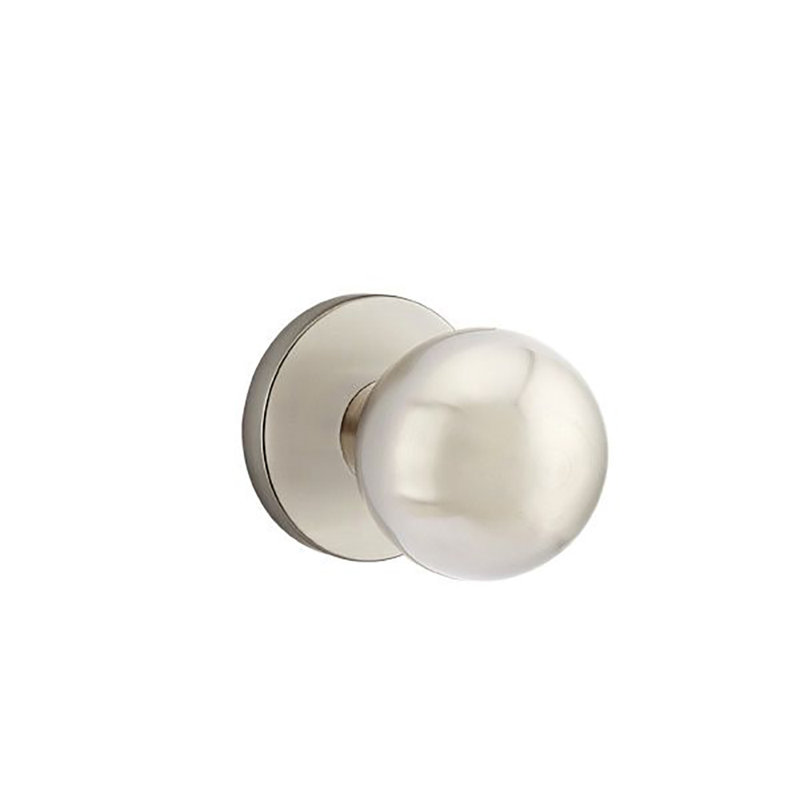 Privacy Orb Knob with Disk Rose, Satin Nickel