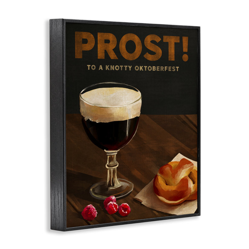 Prost bière et bretzel, estampe numérique encadrée par The Whiskey Ginger bk-078, H 20 po x l 16 po