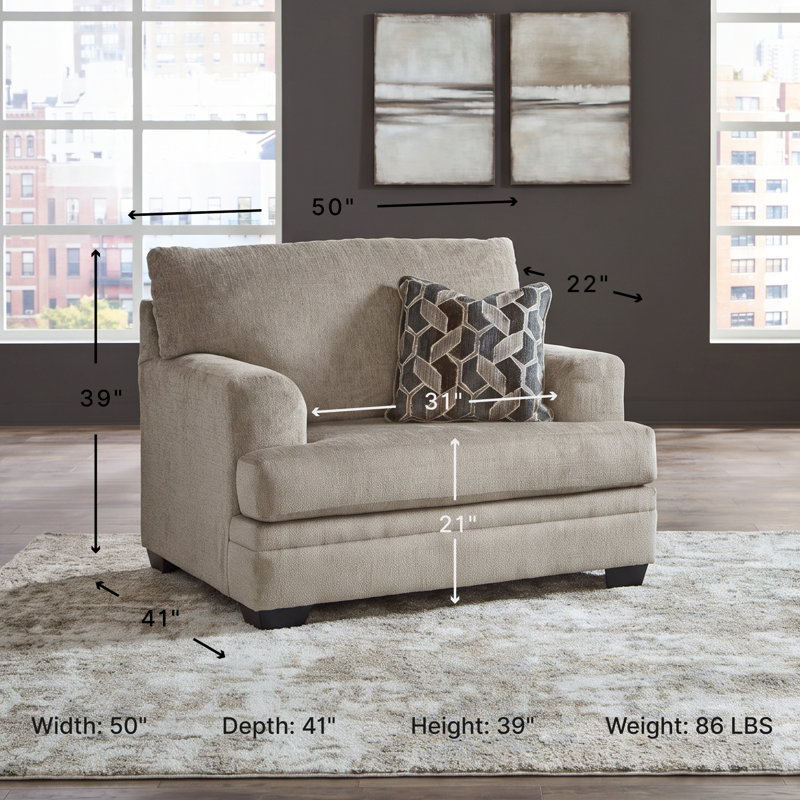Fauteuil surdimensionné Gwendolynne, Polyester beige