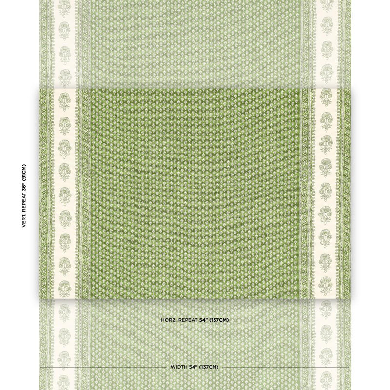 Schumacher x Mark D. Sikes Hyacinth Indoor/Outdoor Fabric, Leaf Green