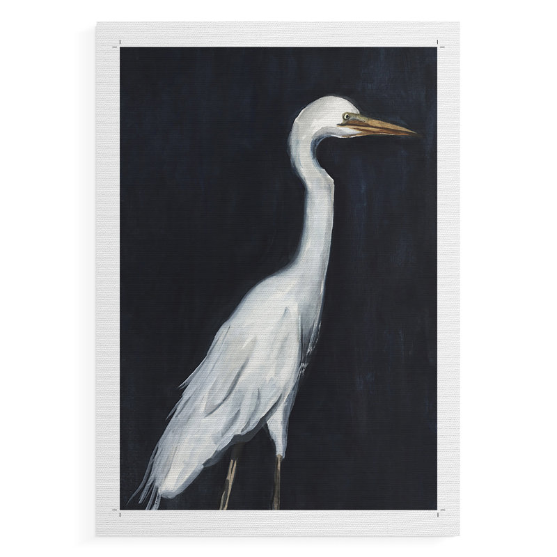 Calm Great Egret II - reproduction de toile seulement - non encadrée, H 60 po x l 40 po