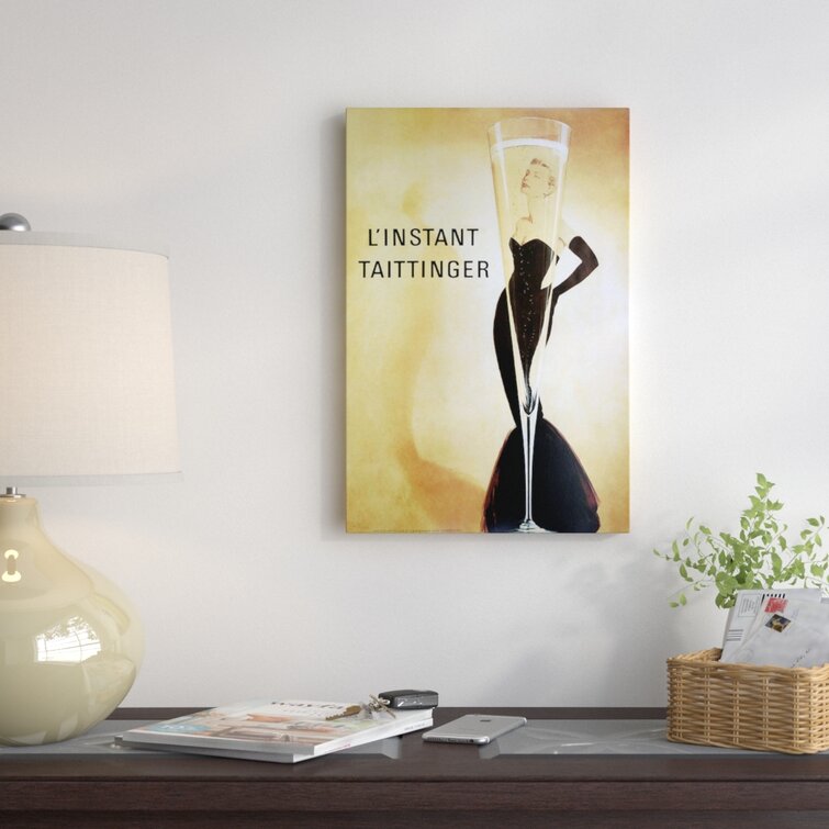 'L'Instant Taittinger' by Vintage Apple Collection Vintage Advertisement on Wrapped Canvas