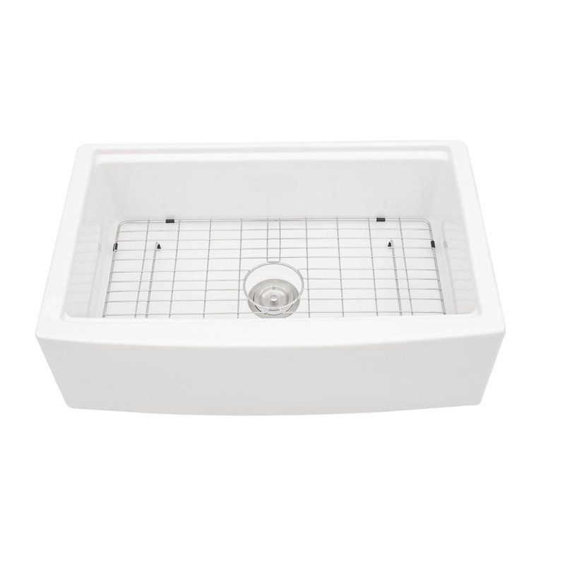 Évier de cuisine blanc en porcelaine blanche 33 x 21 x 10 pouces