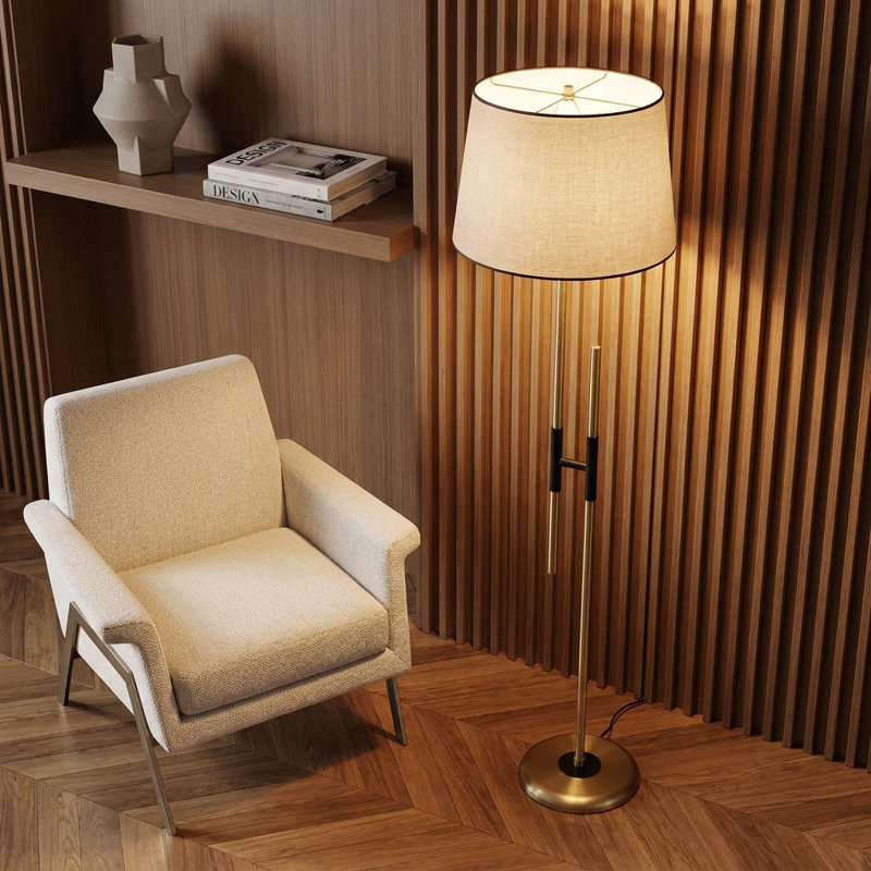 Koben Wicker Drum Shade Floor Lamp