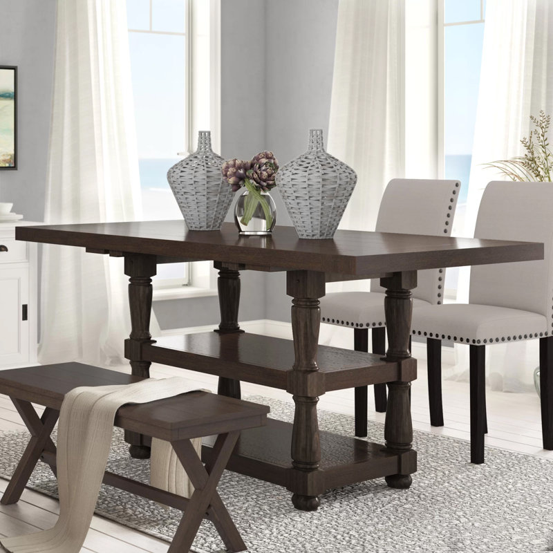 Jabree Extendable Solid Wood Base Dining Table, Espresso