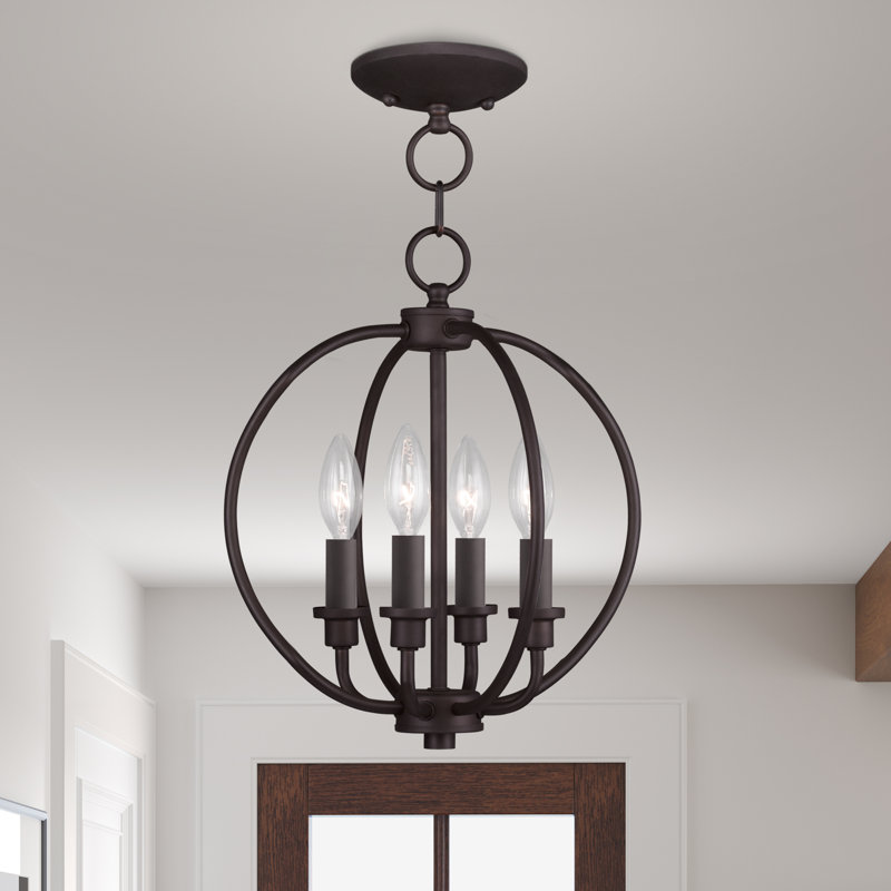 Remer 4 - Light Dimmable Globe Chandelier, Bronze