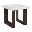 Table de bout en marbre blanc naturel et finition espresso