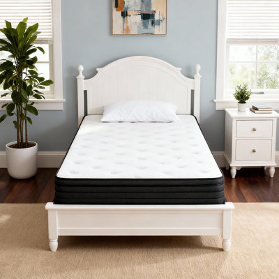 8" Twin Mattress - 7-Zone Support, Reinforced Coils, Breathable, Odor-Free, Durable & Quiet, Certipur-US Certified Gel Memory Foam, Bunk Bed Mattress