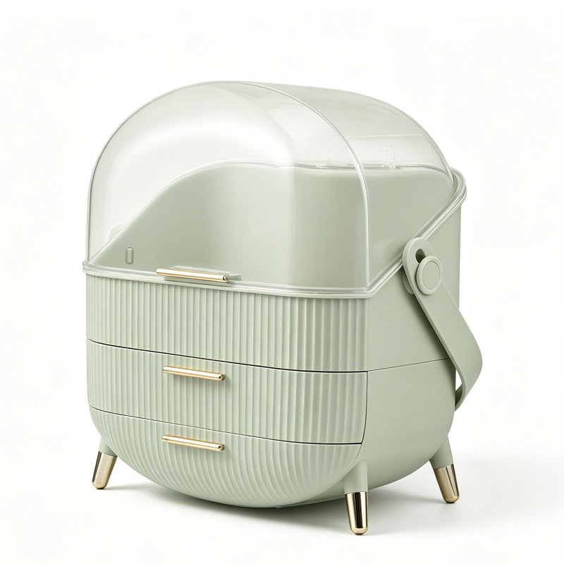 Childers Plastic Makeup Organiser, Green