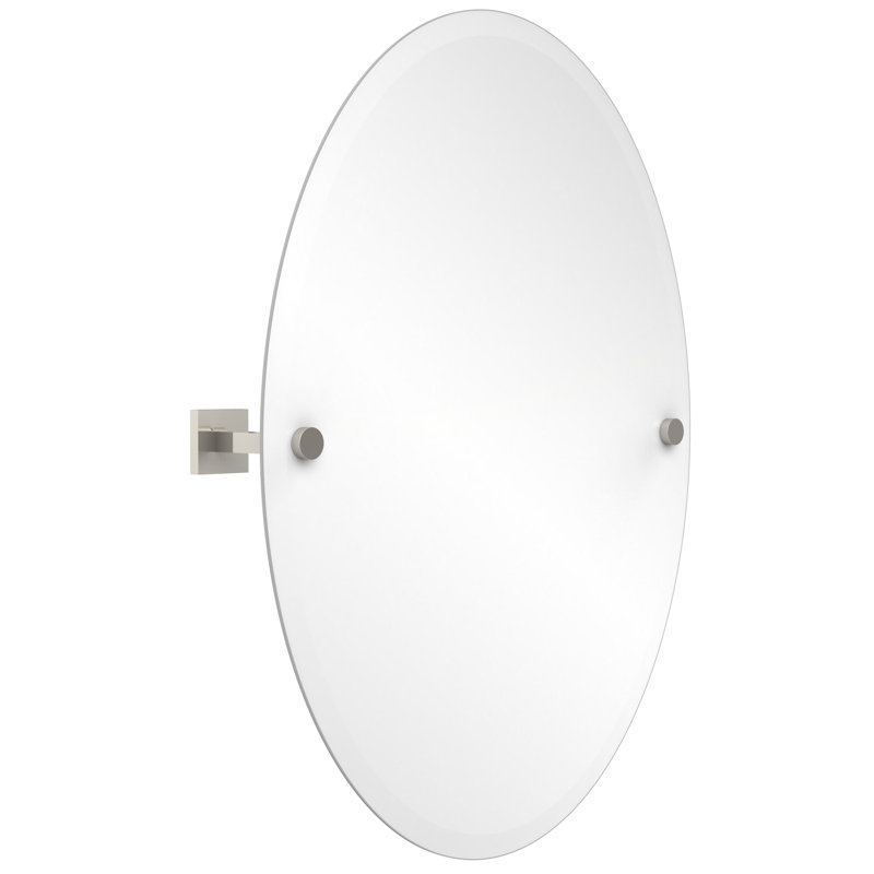 Haranu Wall Mirror with Shelves, Polished Nickel