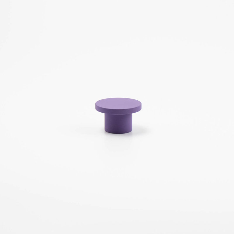 Bouton d'armoire rond en aluminium de style Mid-Century moderne à 1 pièce ROUS, royal (mauve), Royal (mauve)