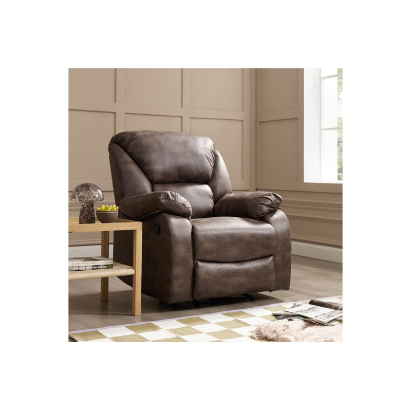 Rivka Vegan Leather Reclining Sofa, Brown