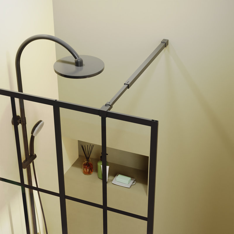 Panneau de douche fixe moderne 34 "x 72" avec cadre en aluminium et verre trempé