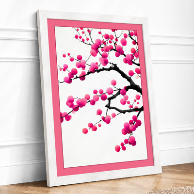 Magenta Blossoms Botanical 1 Piece Single Picture Frame Wall Art