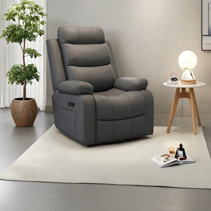 Fauteuil inclinable ergonomique et confortable, Dark Grey Leathaire