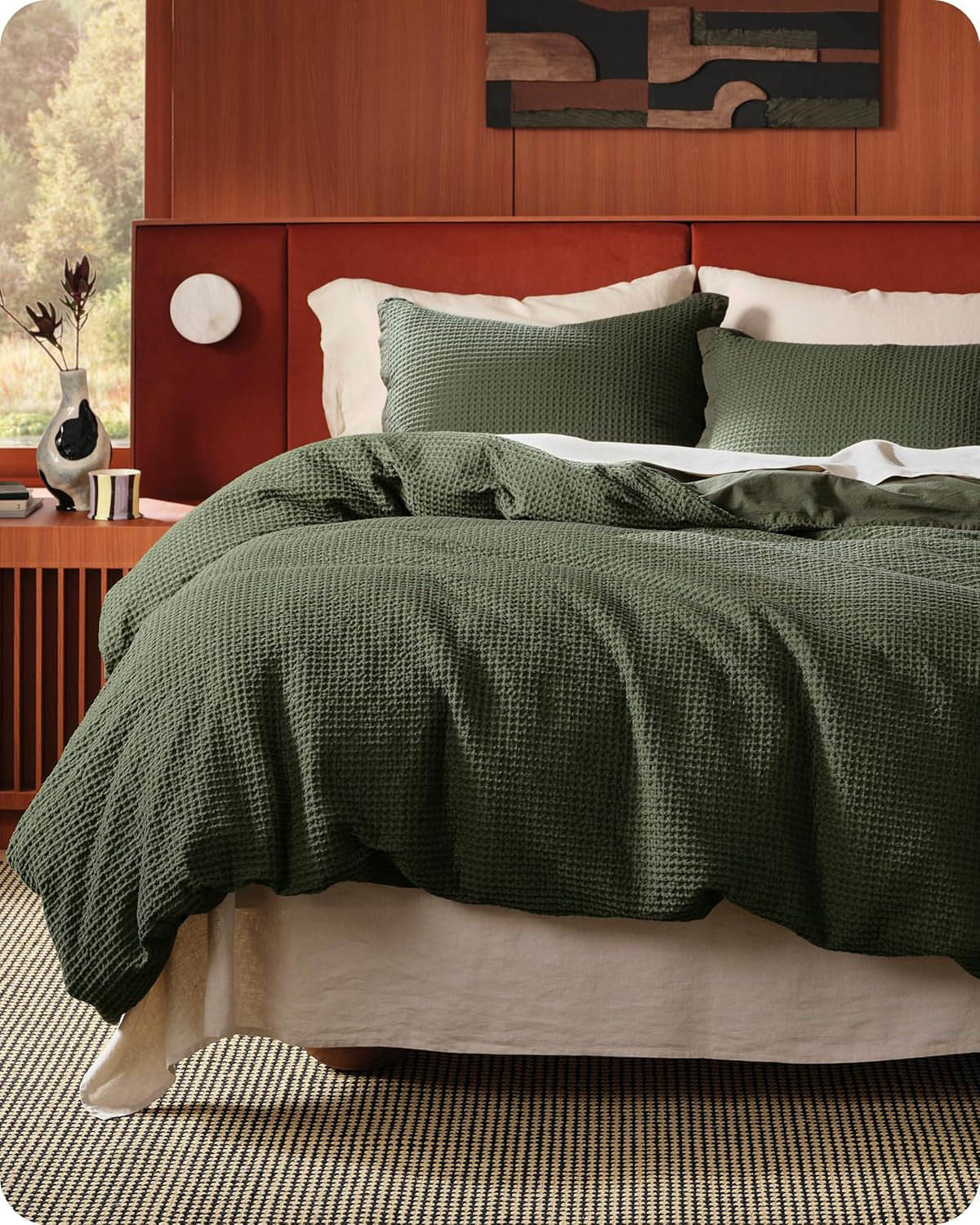 Bedsure Duvet Cover Set 100% Cotton Waffle Weave Bedding Set | Wayfair