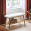 Banc à chaussures rembourré 35,6 po avec tablette de rangement pour le vestibule et coussin blanc-499489630-481239190