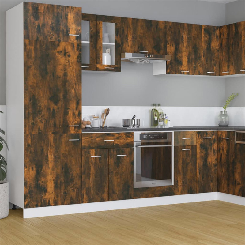 Black Hanging Glass Cabinet 60X31x60 Cm, Rustic Brown