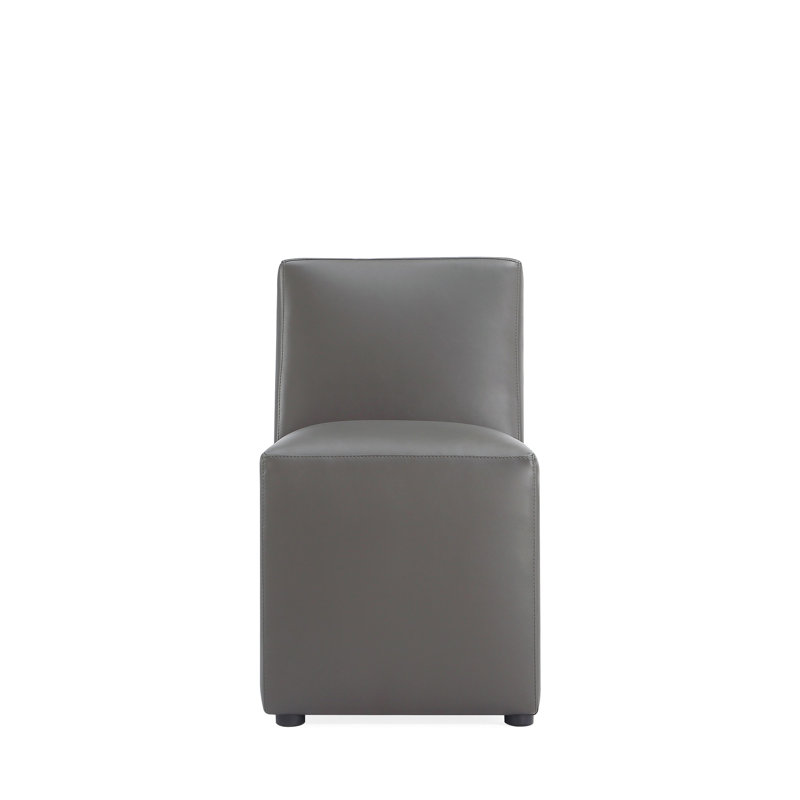 Dirk 19.69'' H Faux Leather Upholstered Parsons Chair, Pewter, 1
