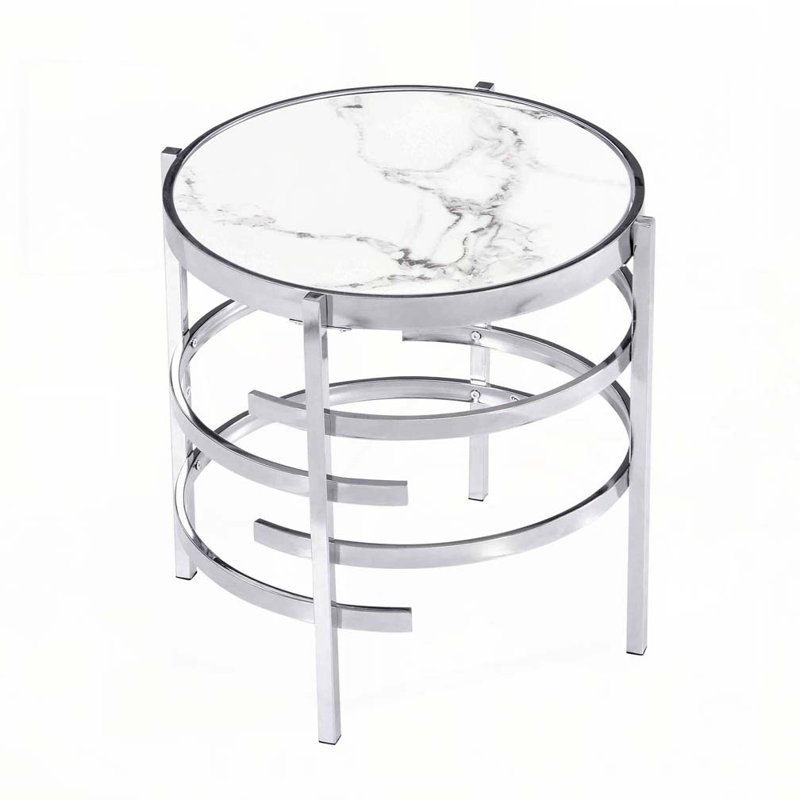 Round End Table with Sintered Stone Top
