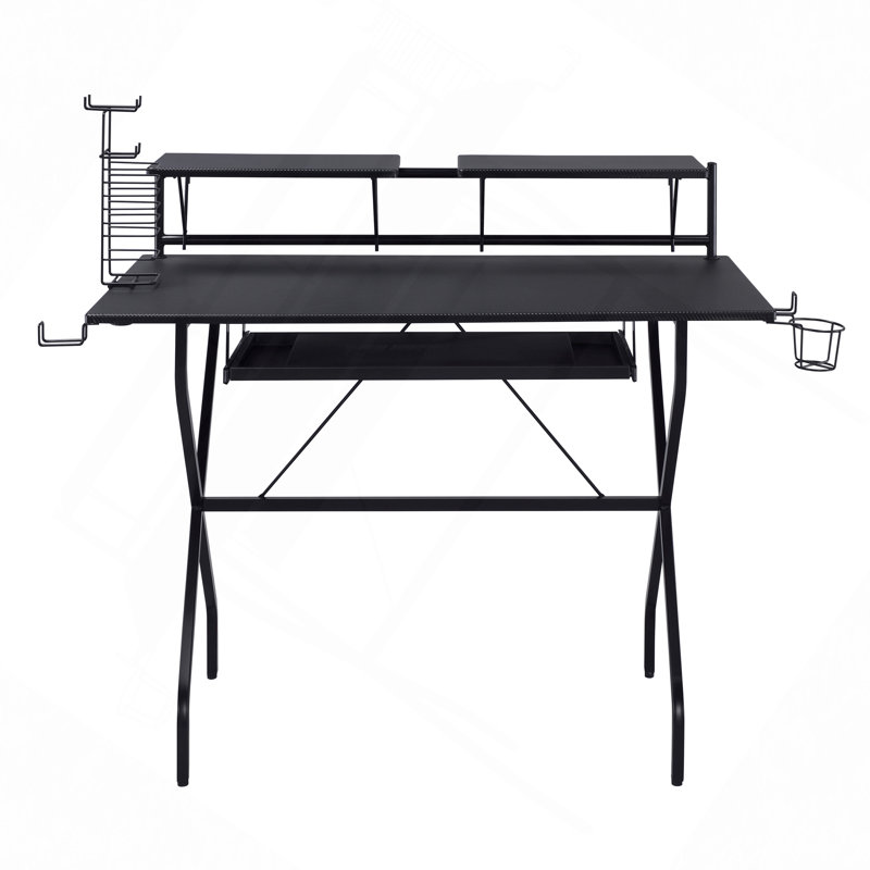 Desk,Black Computer Desk With Keyboard Tray