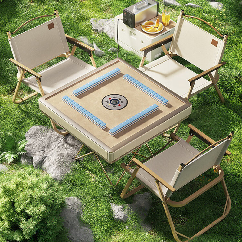 Table de camping entièrement automatique pliable pour jouer au mahjong