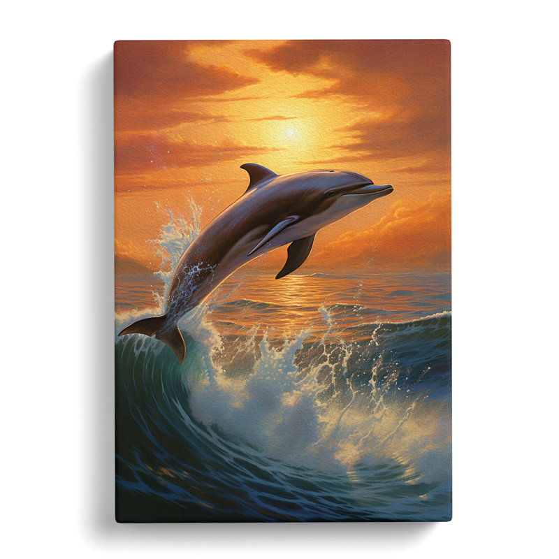 Dolphin Informel - Rectangle - Wrapped Canvas, 76cm H x 50cm W x 3cm D