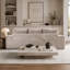 Canapé modulaire moderne surdimensionné incurvé avec tissu bouclé en forme de nuage et mousse haute résilience pour le salon