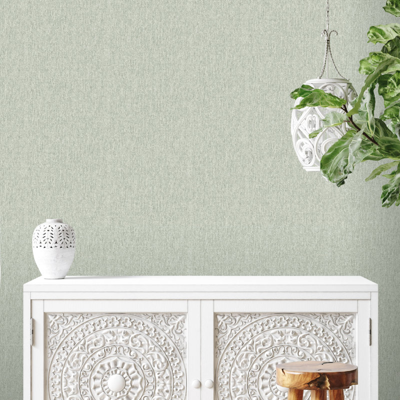 10.05cm x 53cm Matte Shimmer Wallpaper Roll, Green