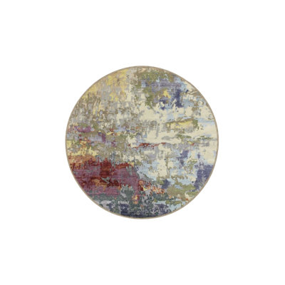 Pastel Patterned Woven Washable Carpet