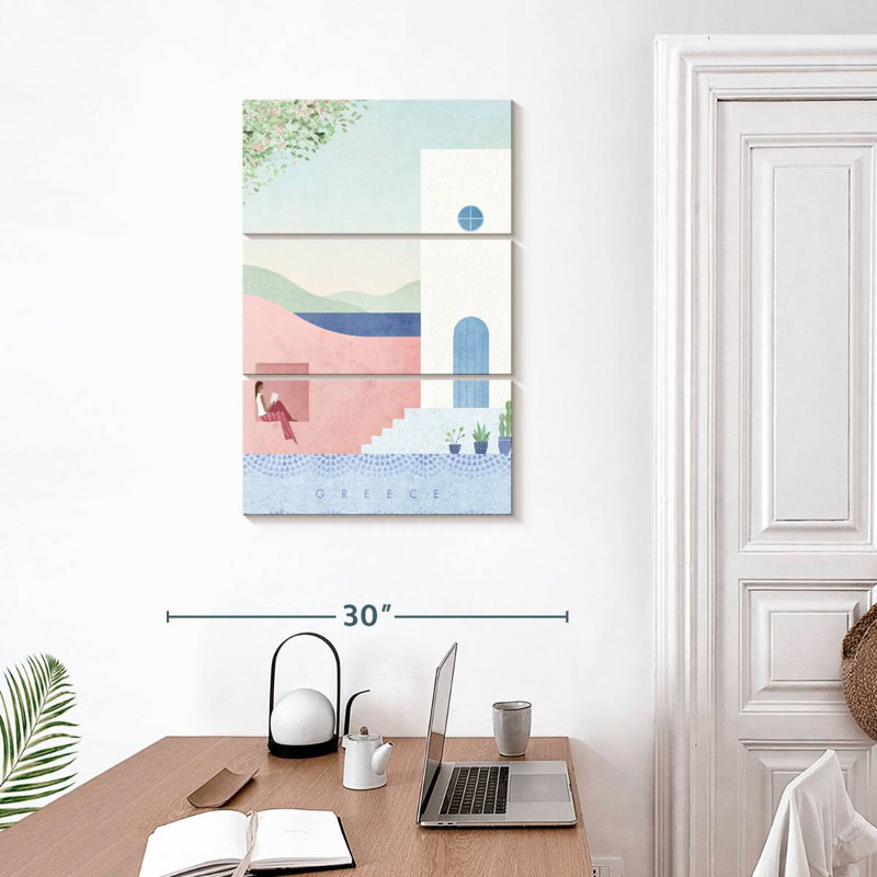 Affiche de voyage rétro Nicci Grèce, H 32 po x l 20 po