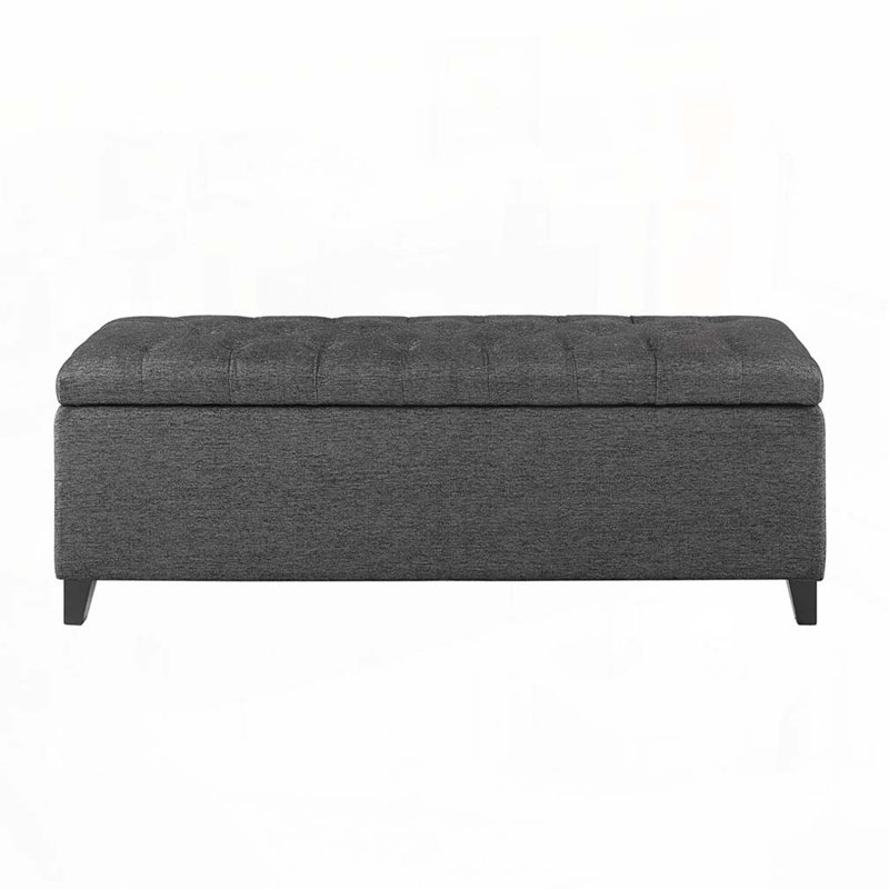 Tufted Top Storage Bench, Mudroom Bench, Charcoal