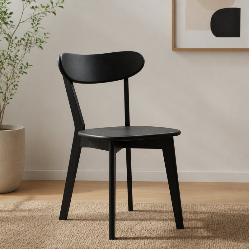 Solid Wood Dining Chair, Black