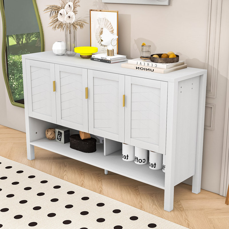 Storage Cabinet with Premium Finish and Stable Raised Legs, White