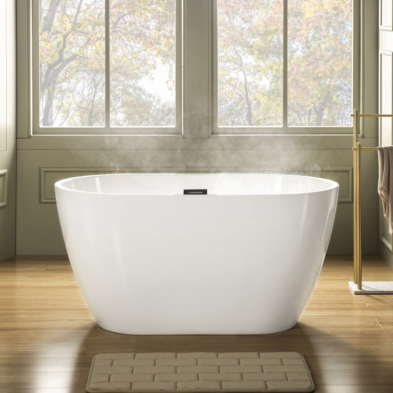 48'' x 26'' Soaking Acrylic Bathtub, Matte Black
