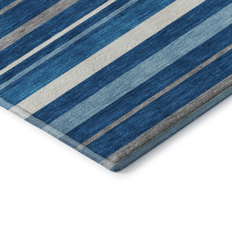 Tapis en denim de qualité supérieure lavable à la machine Prisco, Rectangle 1 pi 8 po x 2 pi 6 po