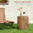 Tree Stump Stool Decorative Side Table With Round Tabletop End Table Outdoor Coffee Table