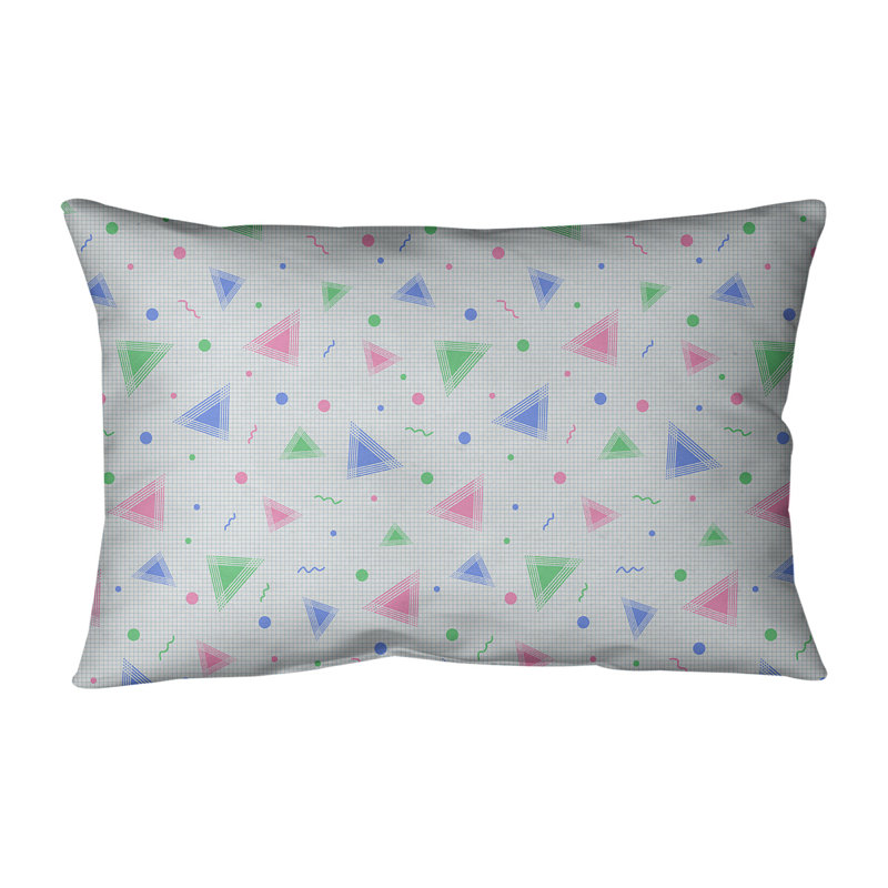 Coussin lombaire rétro Katelyn Elizabeth des années 90, Bleu / vert, Bourre en polyester