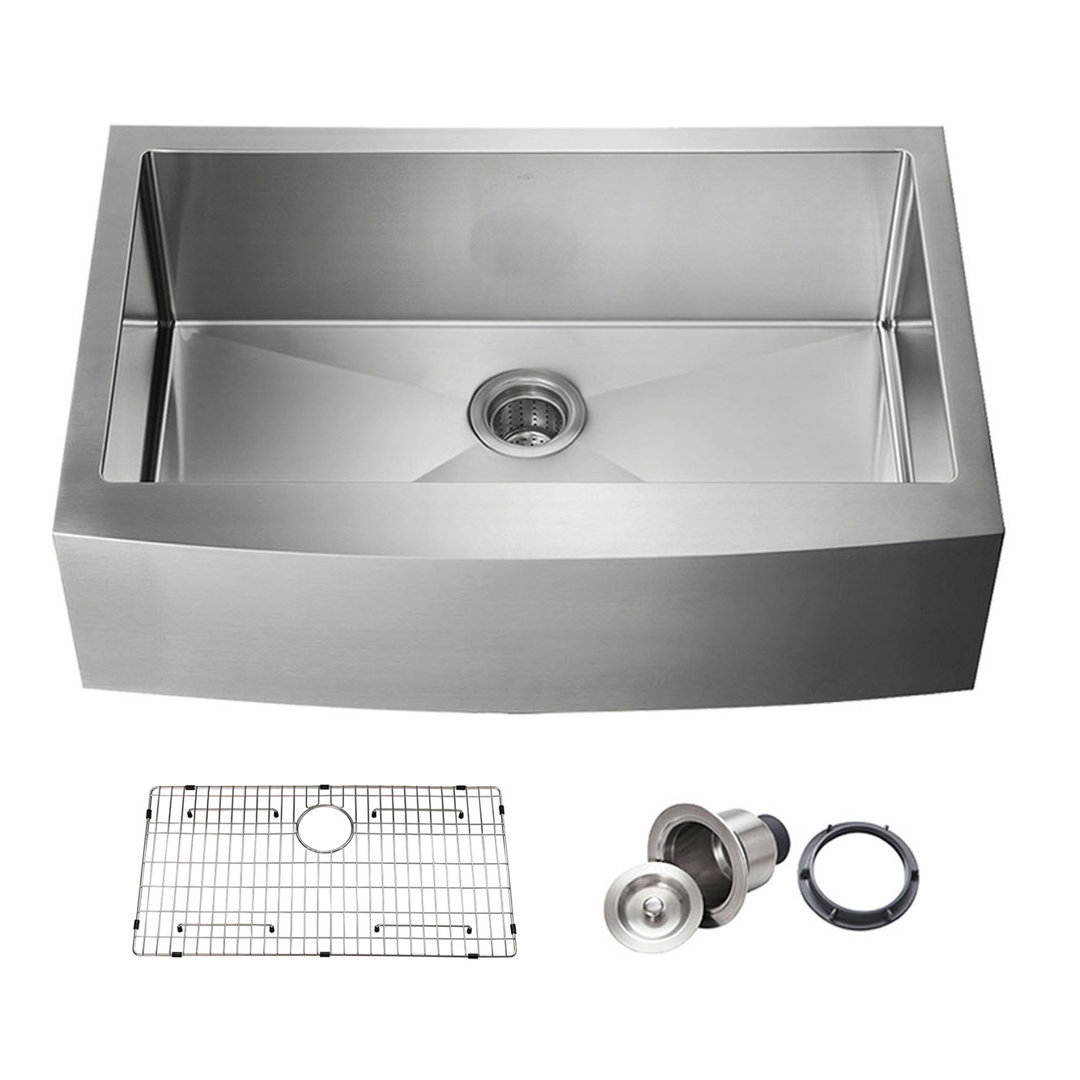 33'' L Farmhouse / Apron Single Bowl Stainless Steel Kitchen Sink KIBI