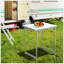 Table de camping pliante Outsunny de 23 po avec hauteur réglable, table portable légère avec poignée de transport, table de camping pliante pour l'extérieur