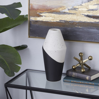 Ceramic Handmade Colour Block Speckled Decorative Vase