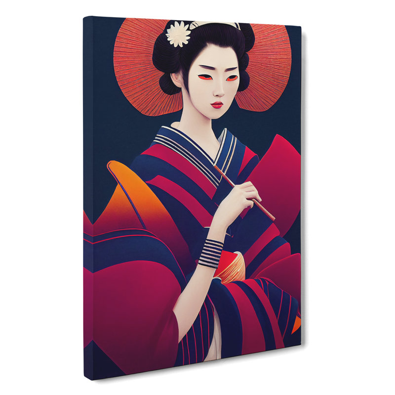 Geisha In Colour No.1 - Wrapped Canvas, 60cm H x 40cm W x 3cm D