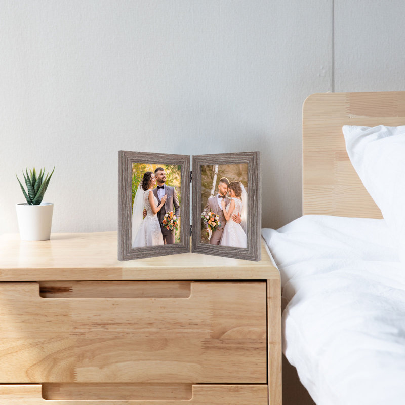 Hinged Desktop Frame with Real Glass Panel, 2, 5" x 7"