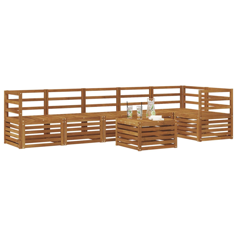  Sectional Sofa Set 7 Pcs Solid Acacia Wood Sets Garden Furniture Patio