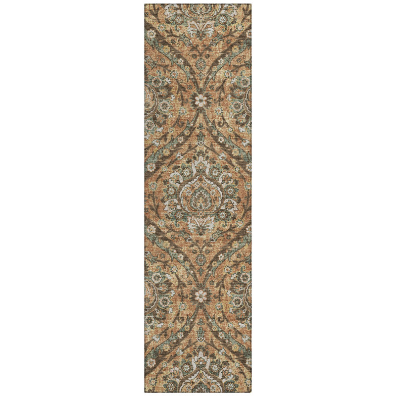 Machine Washable Indoor/Outdoor Chantille ACN2703 Global Rug, 2'3" x 7'6" Runner, Copper