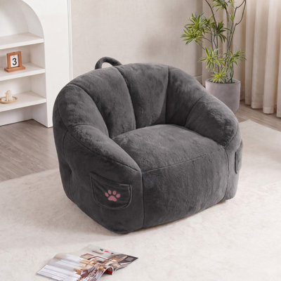  Fauteuil à billes pour adultes, fauteuil à billes moelleux en mousse à mémoire de forme, fauteuil à billes Comfty pour salon, chambre à coucher, appartement, gris