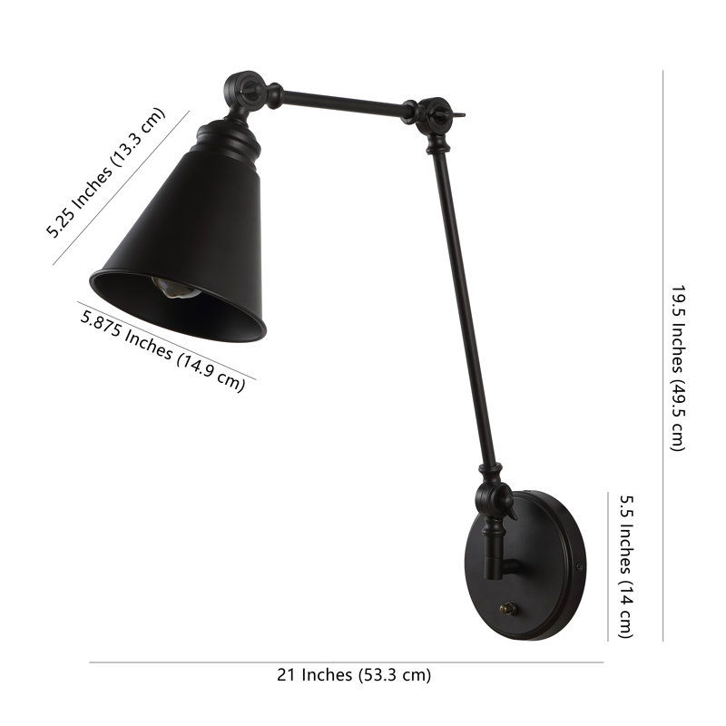 Lampe murale avec bras pivotant à 1 lumière Navilas, Bronze frotté à l'huile